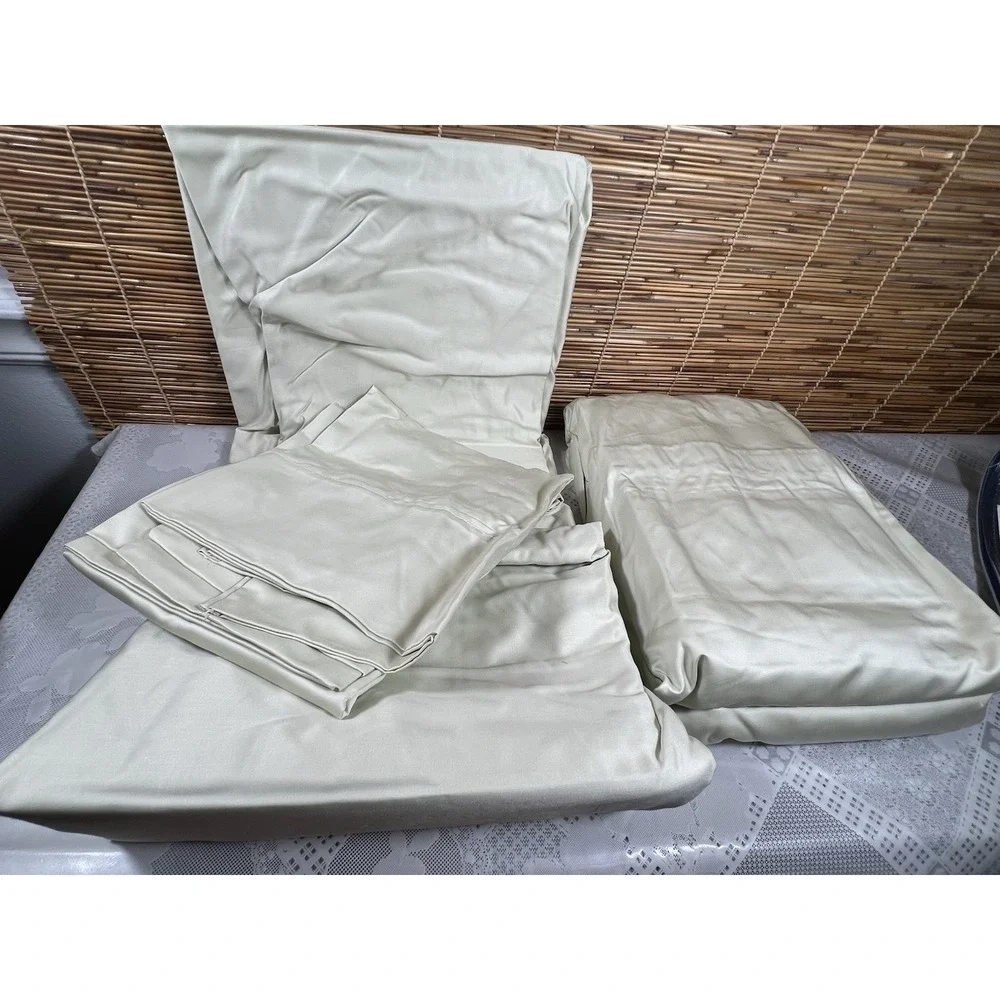 WAMSUTTA 625 Thread Pima Cott CAL KING Sheet Set SOLID LIGHT GREEN , NEW